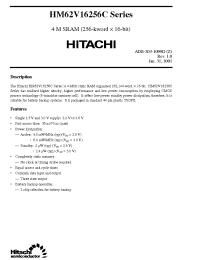 Datasheet HM62V16256CLTT-7SL manufacturer Hitachi