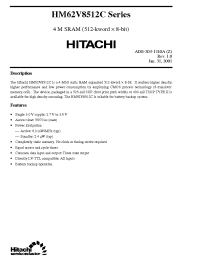 Datasheet HM62V8512CLFP-7 manufacturer Hitachi