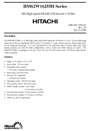 Datasheet HM62W16255H manufacturer Hitachi