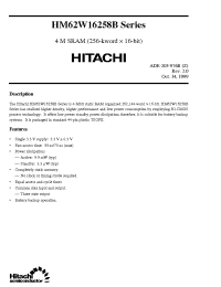 Datasheet HM62W16258B manufacturer Hitachi