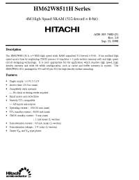 Datasheet HM62W8511HJP-12 manufacturer Hitachi