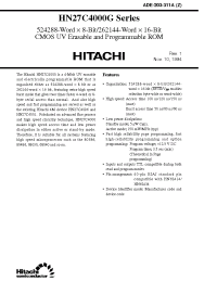 Datasheet HN27C4000G manufacturer Hitachi