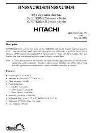 Datasheet HN58X2402SI manufacturer Hitachi