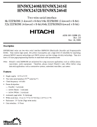 Datasheet HN58X2408TI manufacturer Hitachi