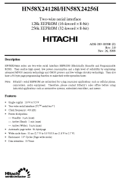 Datasheet HN58X24128I manufacturer Hitachi