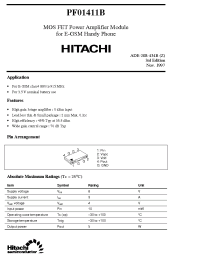 Datasheet PF01411B manufacturer Hitachi