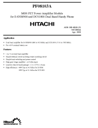 Datasheet PF08103A manufacturer Hitachi