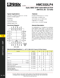 Datasheet HMC322LP4 manufacturer Hittite