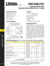 Datasheet HMC349LP4C manufacturer Hittite