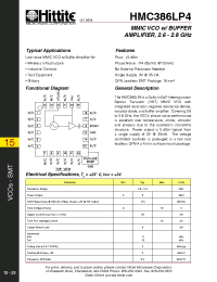 Datasheet HMC386LP4 manufacturer Hittite