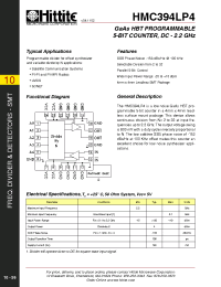 Datasheet HMC394LP4 manufacturer Hittite