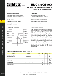 Datasheet HMC439QS16G manufacturer Hittite