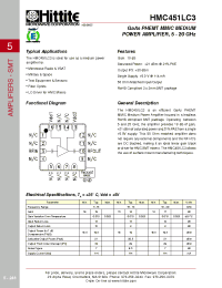 Datasheet HMC451LC3 manufacturer Hittite