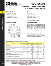 Datasheet HMC491LP3 manufacturer Hittite