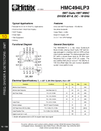 Datasheet HMC494LP3 manufacturer Hittite