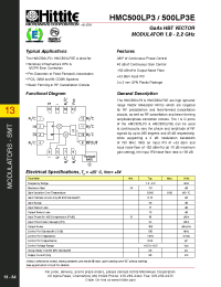 Datasheet HMC500LP3E manufacturer Hittite