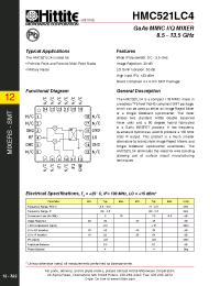 Datasheet HMC521LC4 manufacturer Hittite