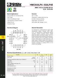 Datasheet HMC533LP4E manufacturer Hittite