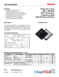 Datasheet HRF-ROC09325-K manufacturer Honeywell