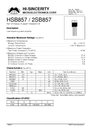 Datasheet 2SB857 manufacturer Hi-Sincerity