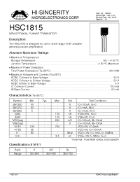 Datasheet C1815 manufacturer Hi-Sincerity