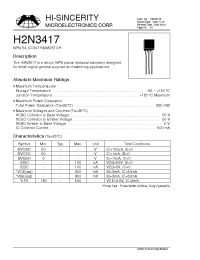 Datasheet H2N3417 manufacturer Hi-Sincerity