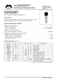 Datasheet H2N5087 manufacturer Hi-Sincerity