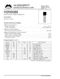 Datasheet H2N5089 manufacturer Hi-Sincerity