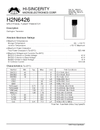 Datasheet H2N6426 manufacturer Hi-Sincerity