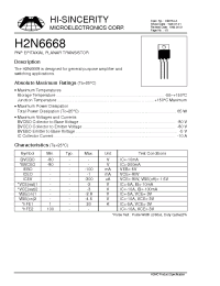 Datasheet H2N6668 manufacturer Hi-Sincerity