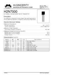 Datasheet H2N7000 manufacturer Hi-Sincerity