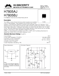 Datasheet H7805AJ manufacturer Hi-Sincerity