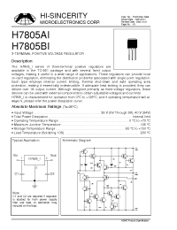 Datasheet H7805BI manufacturer Hi-Sincerity