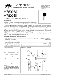 Datasheet H7809AI manufacturer Hi-Sincerity