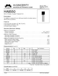Datasheet HA8550 manufacturer Hi-Sincerity