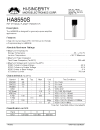 Datasheet HA8550S manufacturer Hi-Sincerity