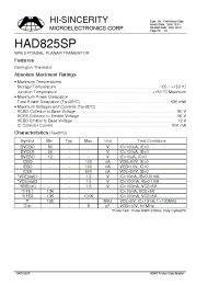 Datasheet HAD825SP manufacturer Hi-Sincerity