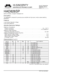 Datasheet HAD826SP manufacturer Hi-Sincerity