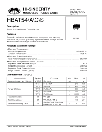 Datasheet HBAT54 manufacturer Hi-Sincerity