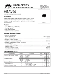 Datasheet HBAV99 manufacturer Hi-Sincerity