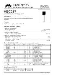 Datasheet HBC237 manufacturer Hi-Sincerity
