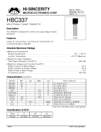 Datasheet HBC337 manufacturer Hi-Sincerity