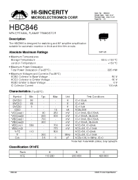 Datasheet HBC846 manufacturer Hi-Sincerity