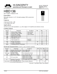 Datasheet HBD136 manufacturer Hi-Sincerity