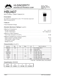 Datasheet HBU407 manufacturer Hi-Sincerity