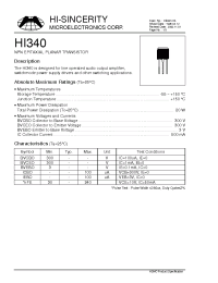 Datasheet HI340 manufacturer Hi-Sincerity