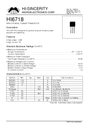 Datasheet HI6718 manufacturer Hi-Sincerity