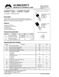 Datasheet HIRF730 manufacturer Hi-Sincerity