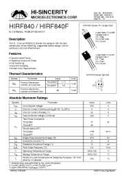 Datasheet HIRF840F manufacturer Hi-Sincerity