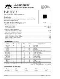 Datasheet HJ10387 manufacturer Hi-Sincerity